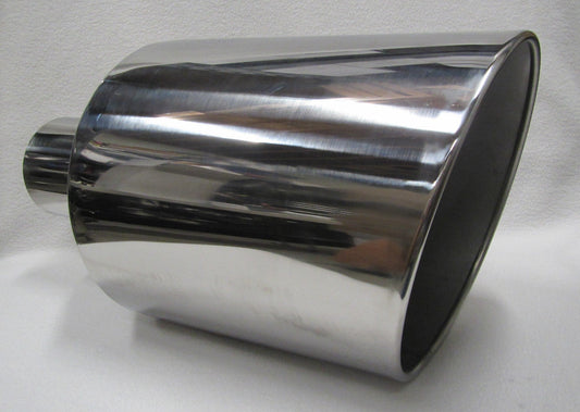 CHEVY DURAMAX 6.6L 4" IN x 10" OUT x 18" LONG POLISHED STAINLESS EXHAUST TIP