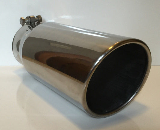CHEVY DURAMAX 4" IN 5" OUT 12" LONG POLISHED STAINLESS DIESEL EXHAUST TIP