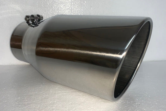 CHEVY DURAMAX 6.6L 4" IN x 6" OUT x 12" LONG POLISHED STAINLESS EXHAUST TIP