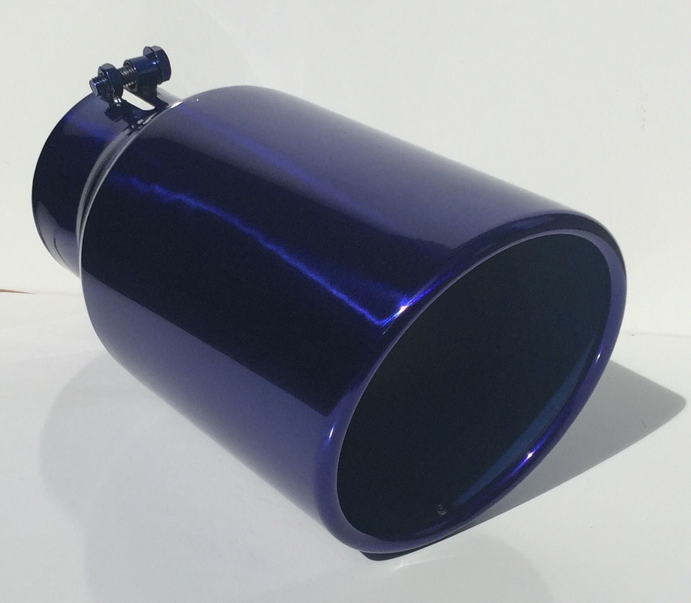 TRANSPARENT CHROME BLUE 5" x 6" x 12" DIESEL EXHAUST TIP