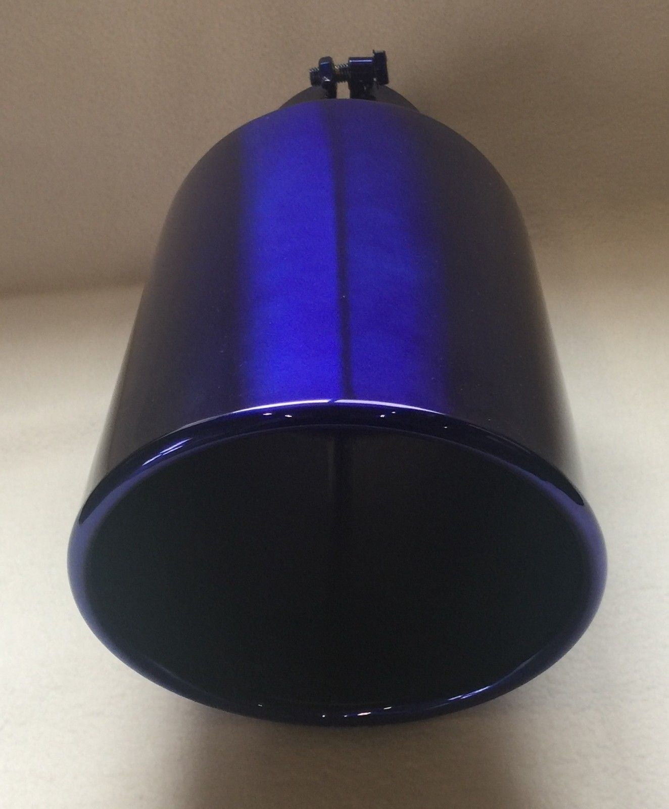 TRANSPARENT CHROME BLUE 5" x 7" x 15" DIESEL EXHAUST TIP