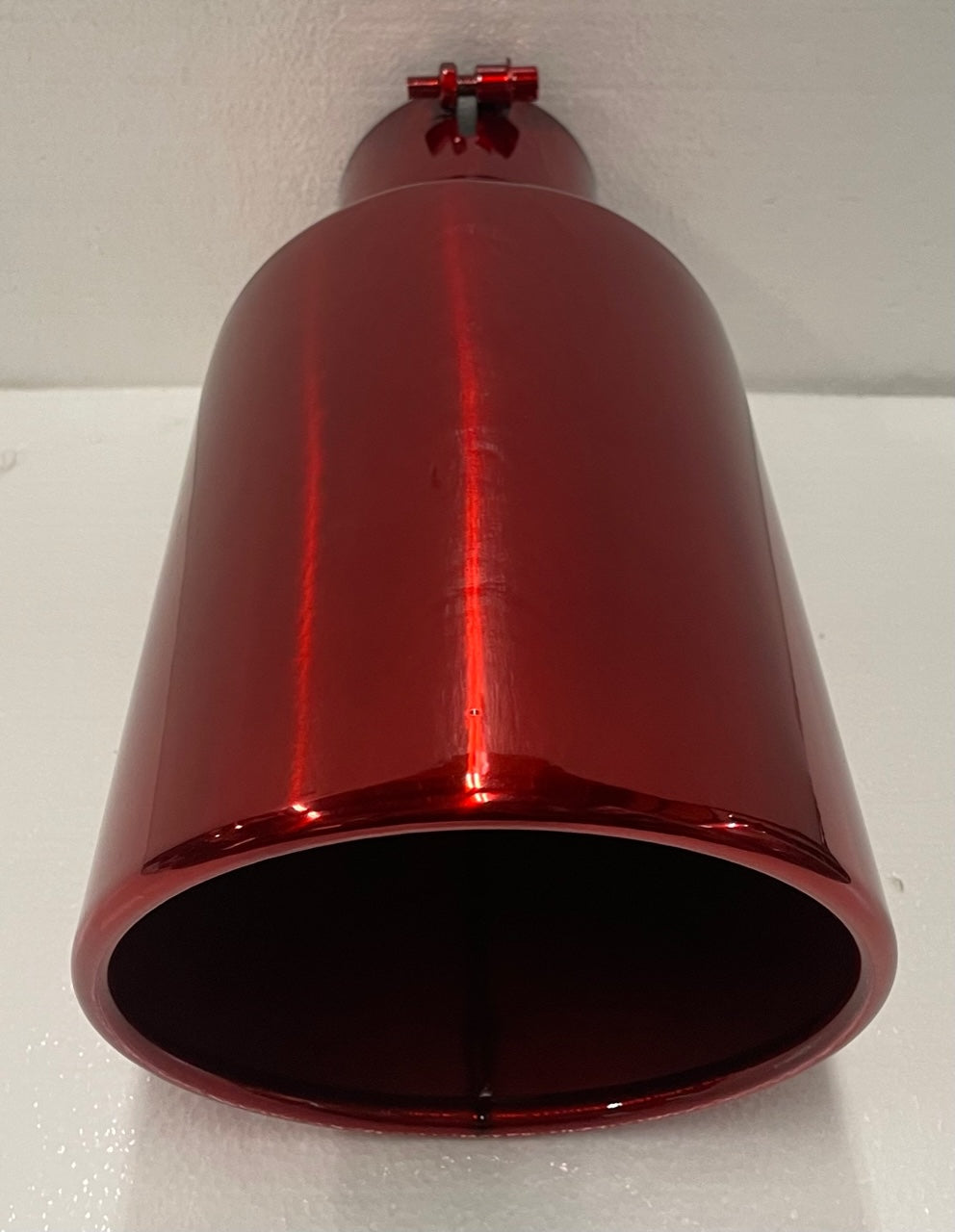 TRANSPARENT CHROME RED 5" x 8" x 15" DIESEL EXHAUST TIP