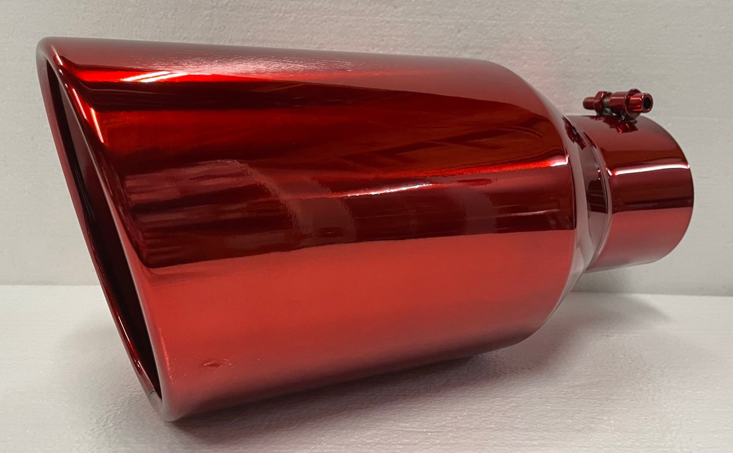 TRANSPARENT CHROME RED 5" x 8" x 15" DIESEL EXHAUST TIP