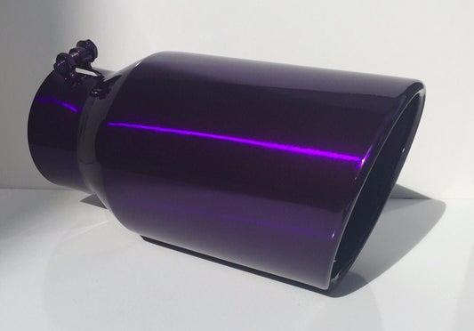 TRANSPARENT CHROME PURPLE 4" x 6" x 12" DIESEL EXHAUST TIP