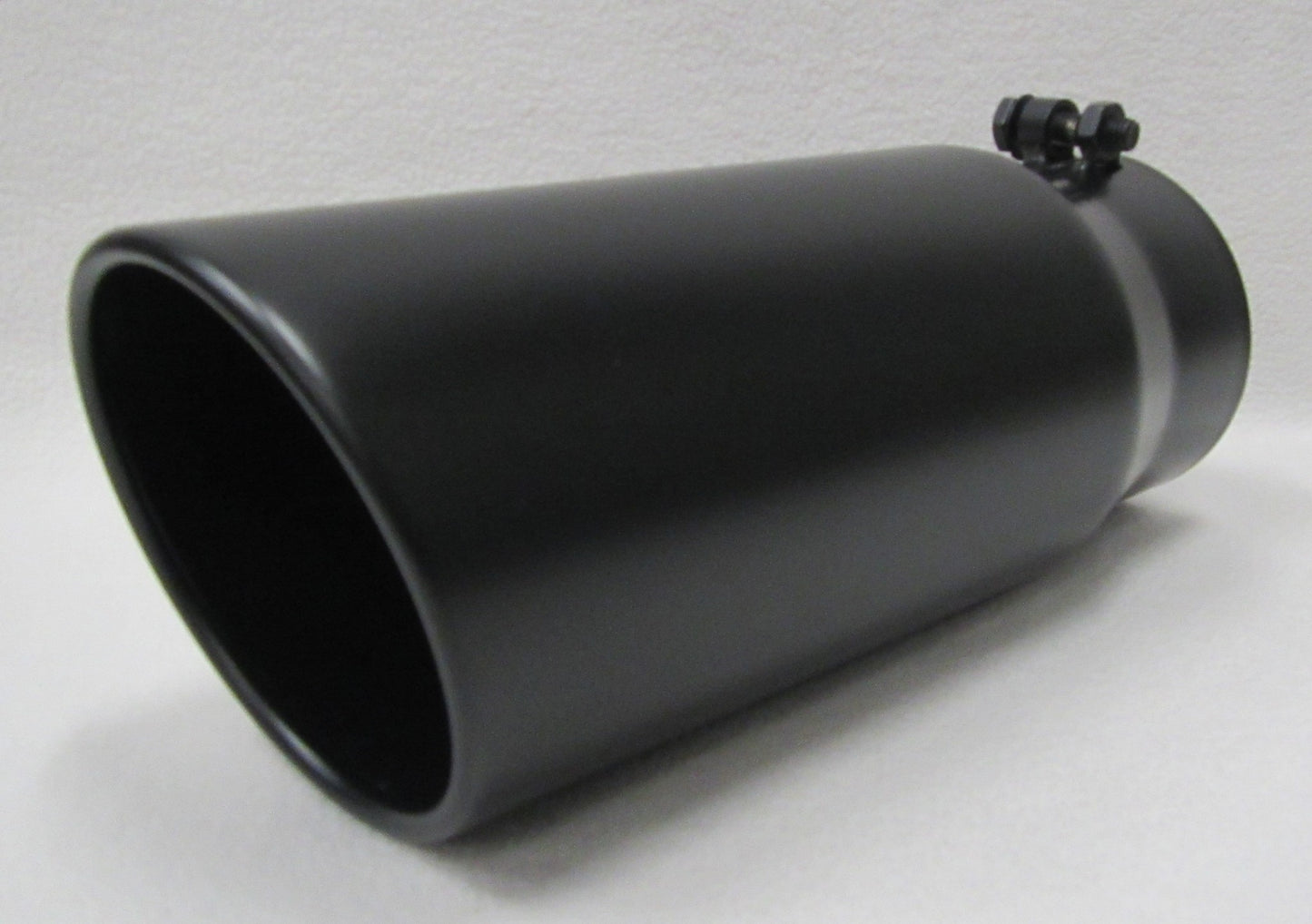 FLAT BLACK 4" INLET 5" OUTLET 12" LONG DIESEL EXHAUST TIP - DODGE CUMMINS 6.7L