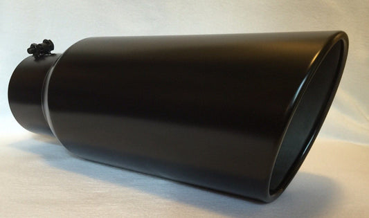 FLAT BLACK 5" INLET 7" OUTLET 18" LONG DIESEL EXHAUST TIP - FORD POWERSTROKE 7.3L