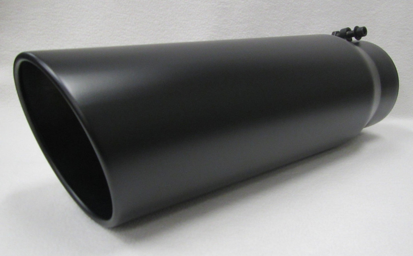 FLAT BLACK 4" INLET 5" OUTLET 18" LONG DIESEL EXHAUST TIP - DODGE CUMMINS 6.7L