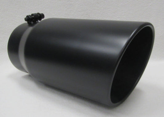 FLAT BLACK 5" INLET 6" OUTLET 12" LONG DIESEL EXHAUST TIP - CHEVY DURAMAX 6.6L