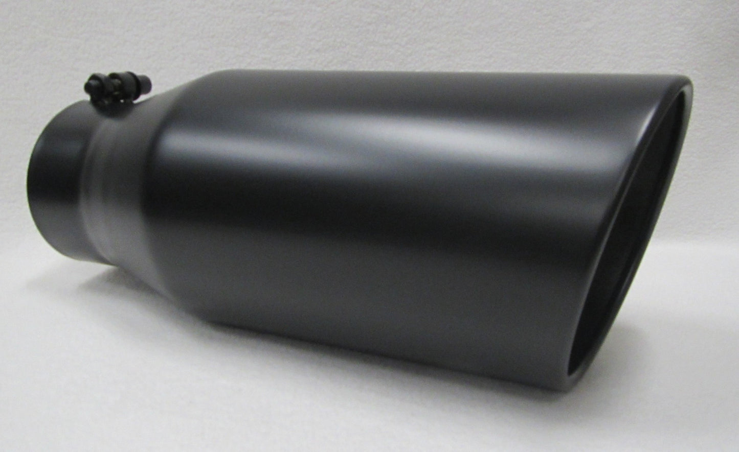 FLAT BLACK 4" INLET 6" OUTLET 15" LONG DIESEL EXHAUST TIP - DODGE CUMMINS 6.7L