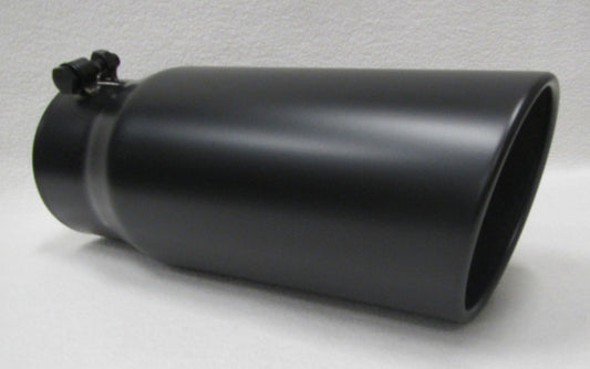 FLAT BLACK 4" INLET 5" OUTLET 12" LONG DIESEL EXHAUST TIP - FORD POWERSTROKE 7.3L