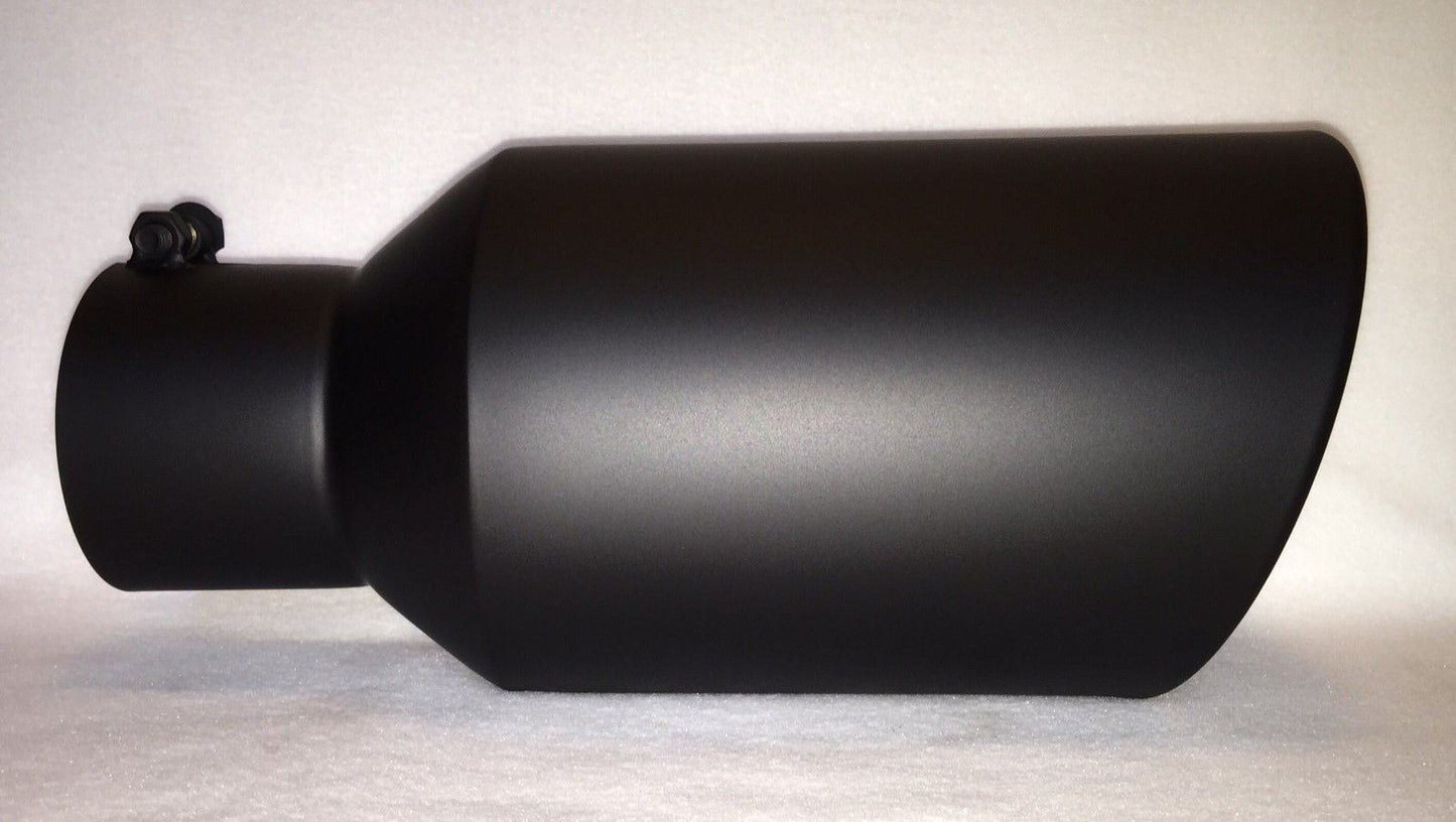 FLAT BLACK 5" INLET 7" OUTLET 15" LONG DIESEL EXHAUST TIP - FORD POWERSTROKE 7.3L