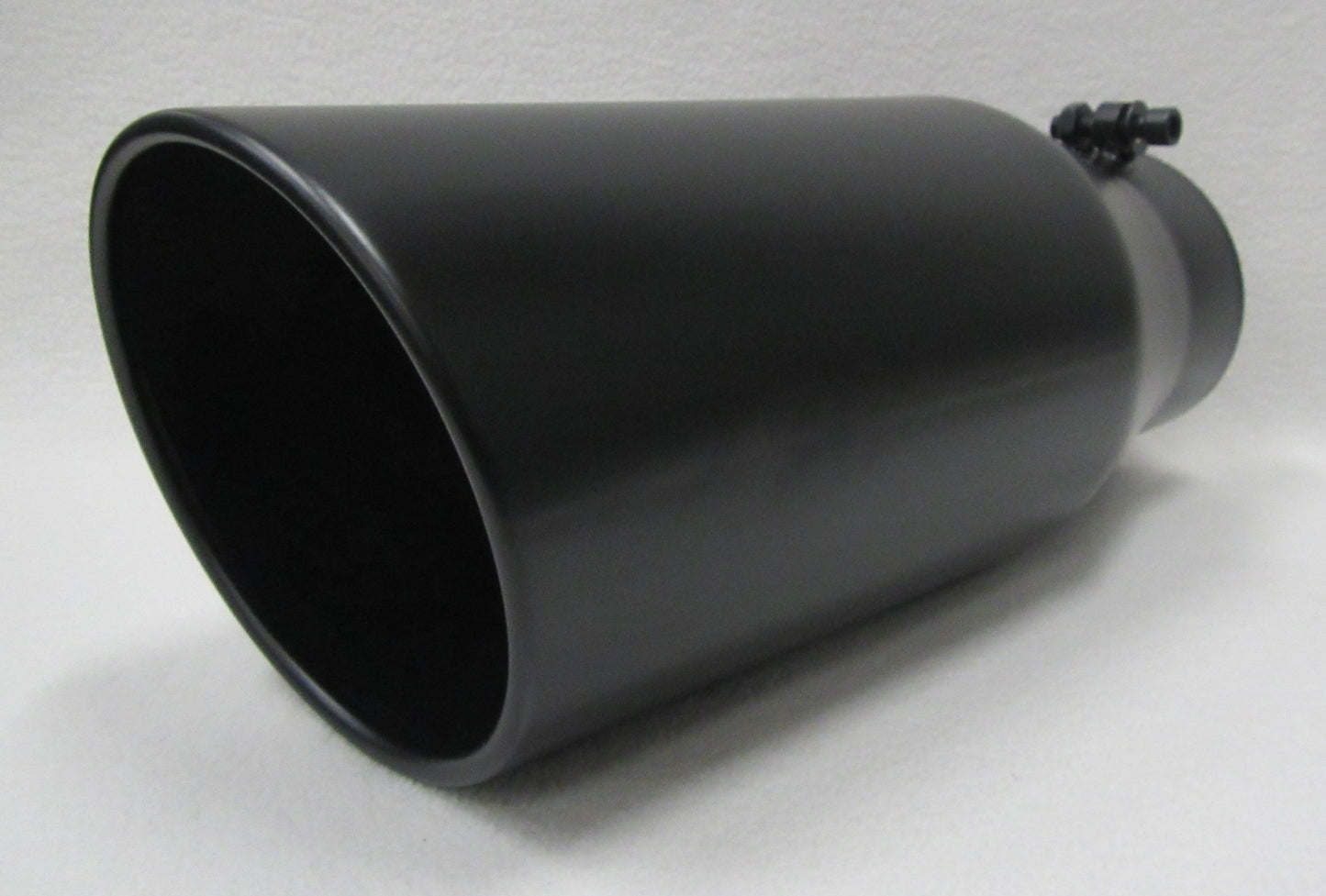 FLAT BLACK 4" INLET 6" OUTLET 15" LONG DIESEL EXHAUST TIP - DODGE CUMMINS 6.7L