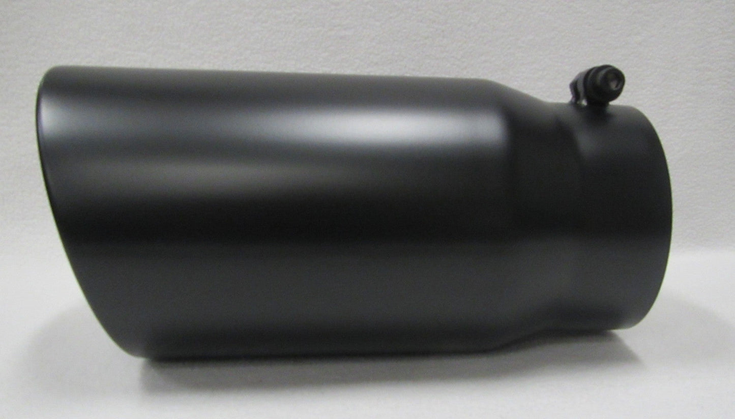 FLAT BLACK 5" INLET 6" OUTLET 12" LONG DIESEL EXHAUST TIP - DODGE CUMMINS 6.7L