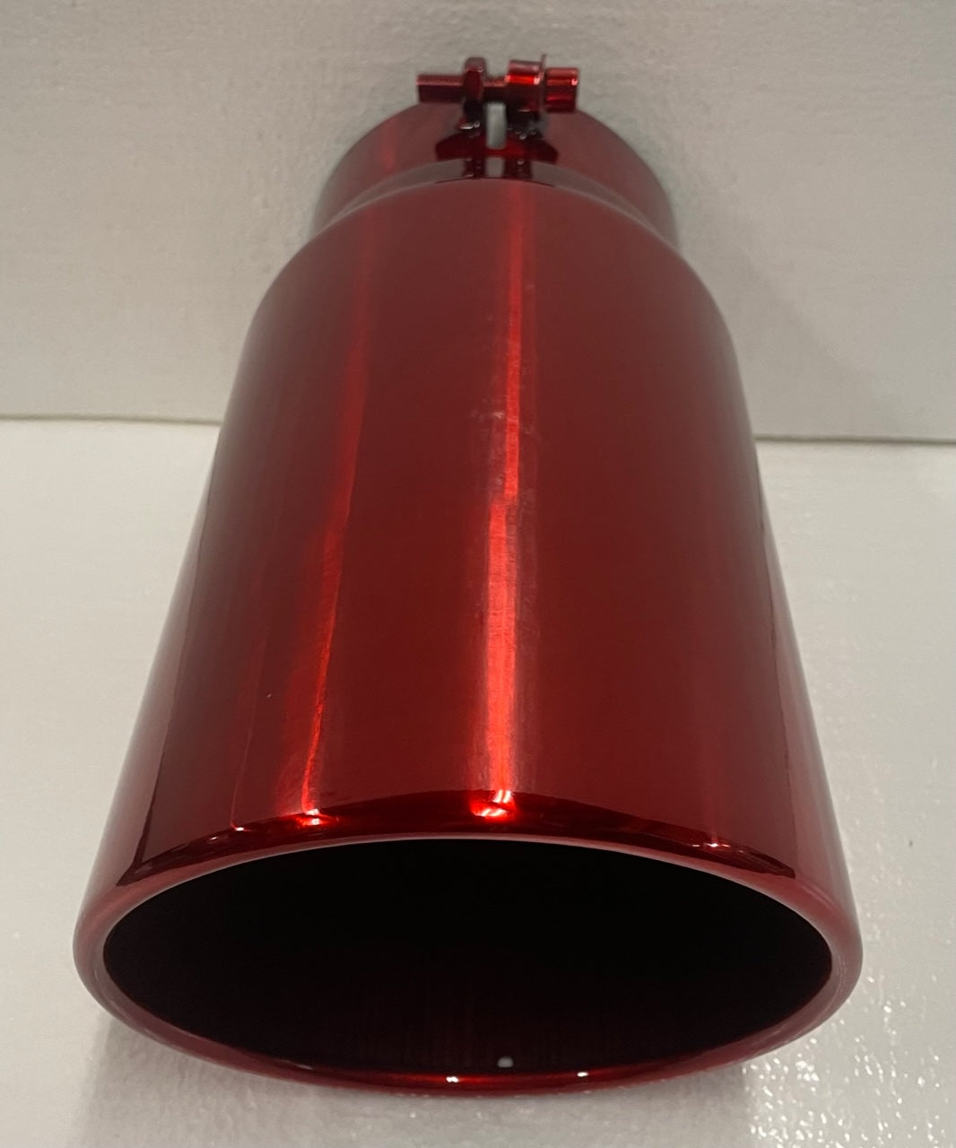 TRANSPARENT CHROME RED 5" x 6" x 12" DIESEL EXHAUST TIP