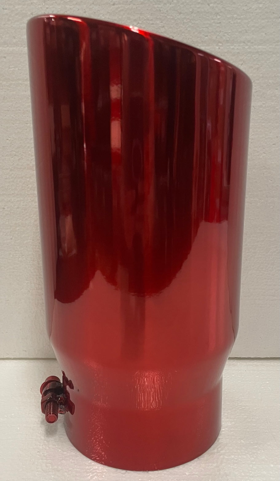 TRANSPARENT CHROME RED 5" x 6" x 12" DIESEL EXHAUST TIP