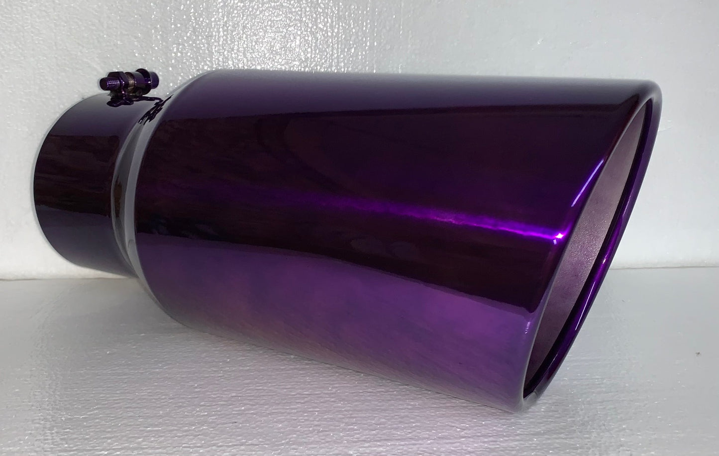 TRANSPARENT CHROME PURPLE 5" x 7" x 15" DIESEL EXHAUST TIP