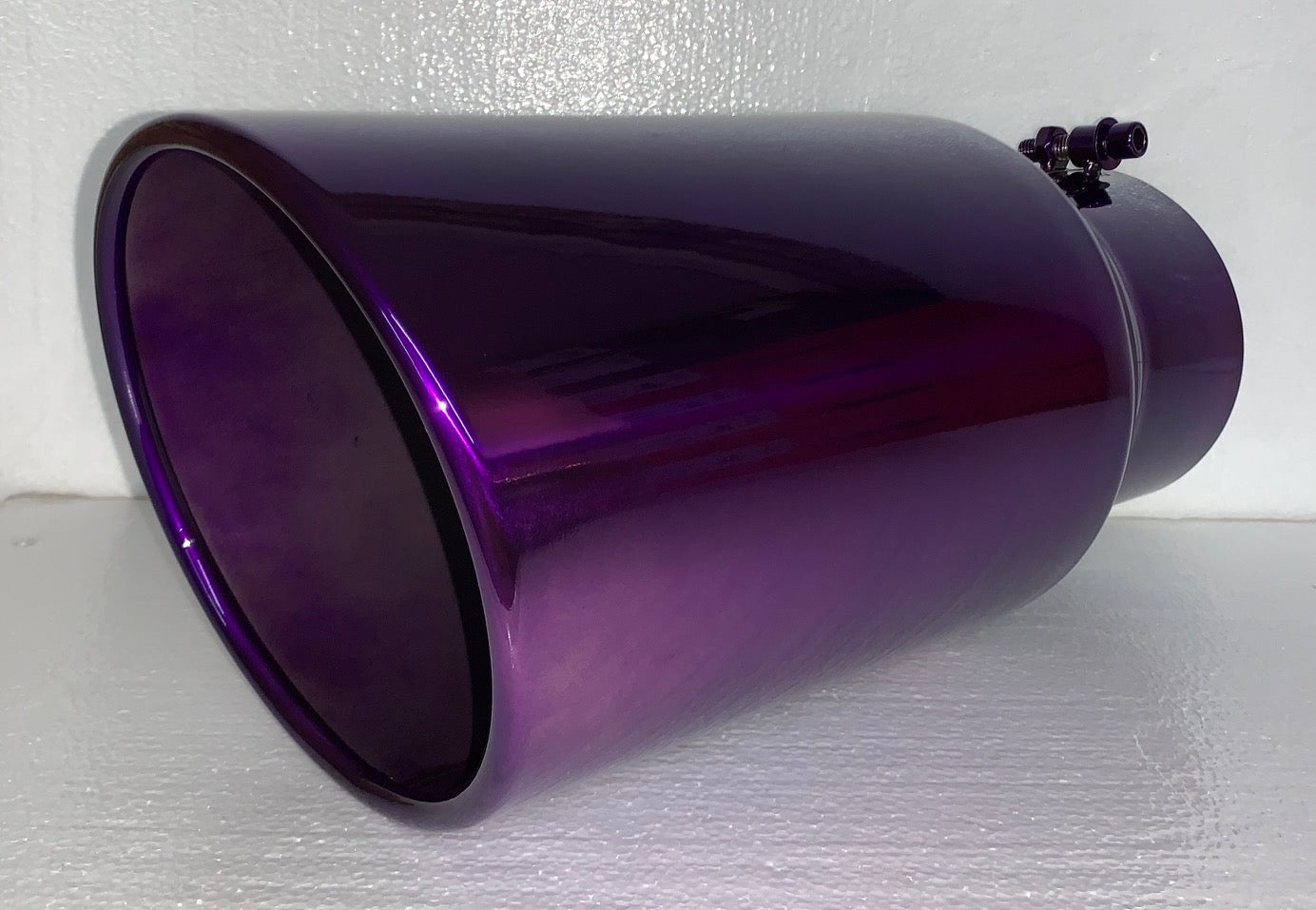 TRANSPARENT CHROME PURPLE 5" x 7" x 15" DIESEL EXHAUST TIP