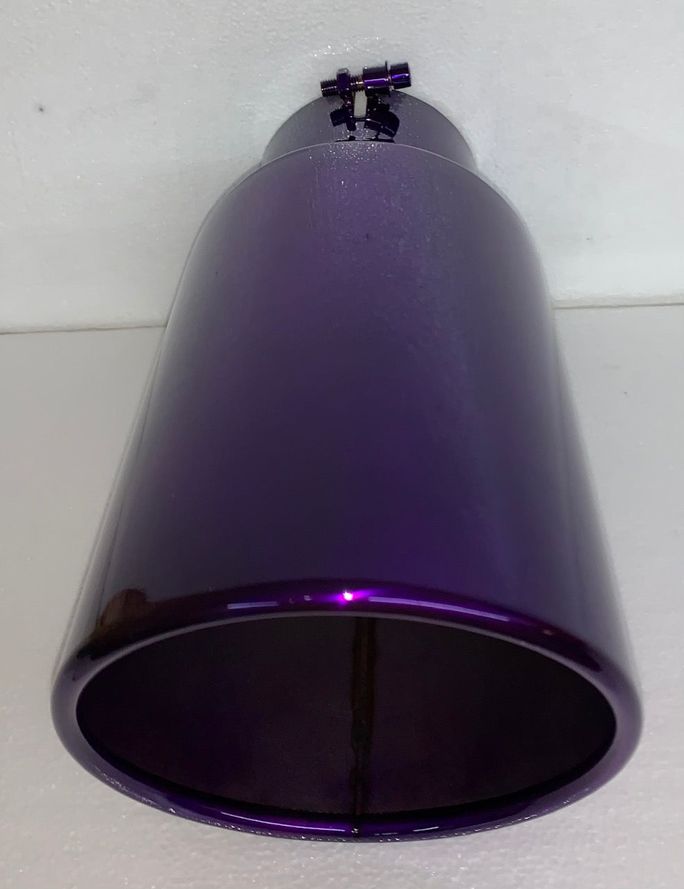 TRANSPARENT CHROME PURPLE 5" x 7" x 15" DIESEL EXHAUST TIP