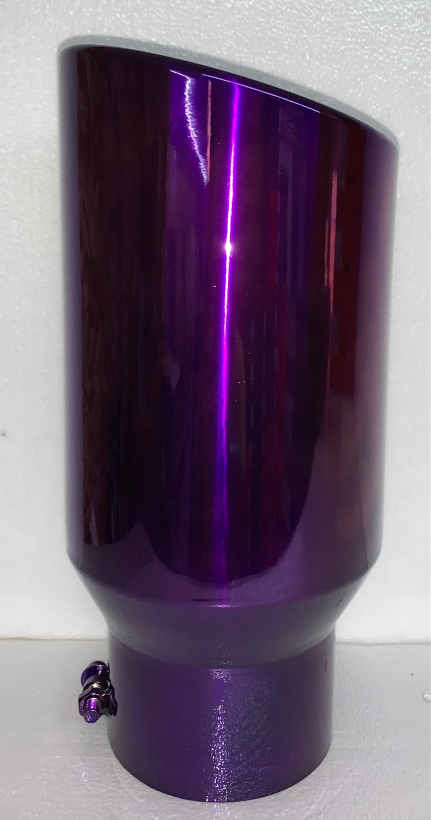 TRANSPARENT CHROME PURPLE 5" x 7" x 15" DIESEL EXHAUST TIP