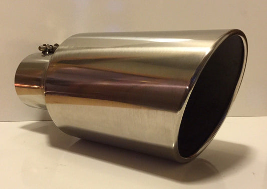 DODGE CUMMINS 4” INLET 8” OUTLET 18” LONG POLISHED STAINLESS DIESEL TIP