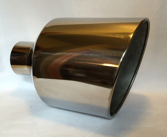 DODGE CUMMINS 4” INLET 12” OUTLET 18” LONG POLISHED STAINLESS DIESEL TIP (Copy)