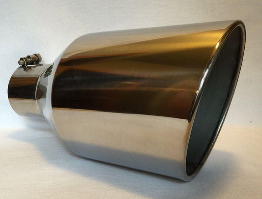 CHEVY DURAMAX 6.6L 5" IN x 8" OUT x 15" LONG POLISHED STAINLESS EXHAUST TIP