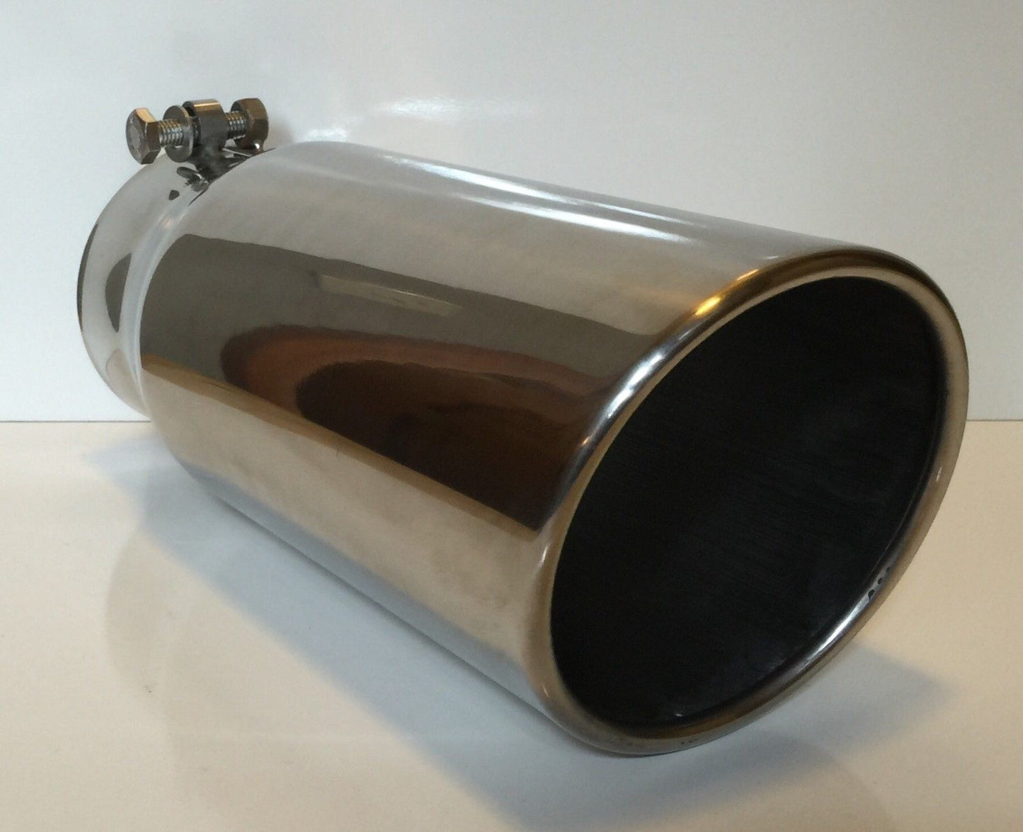 CHEVY DURAMAX 4" IN 5" OUT 12" LONG POLISHED STAINLESS DIESEL EXHAUST TIP